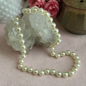 Vintage Strand Pearls Knotted White Faux Pearls 19”
